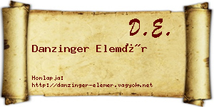 Danzinger Elemér névjegykártya
